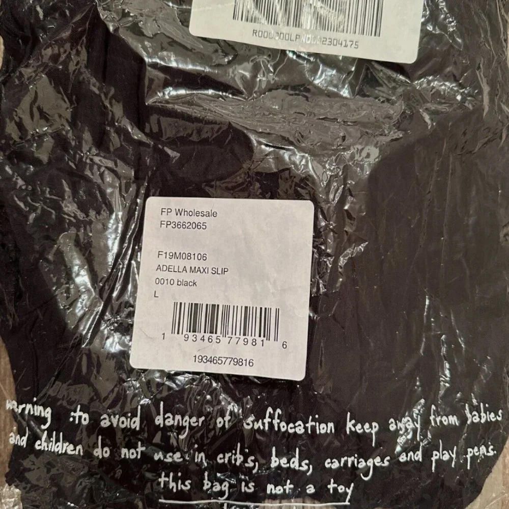 Free People One Adella Maxi Slip Dress Black - Large - New